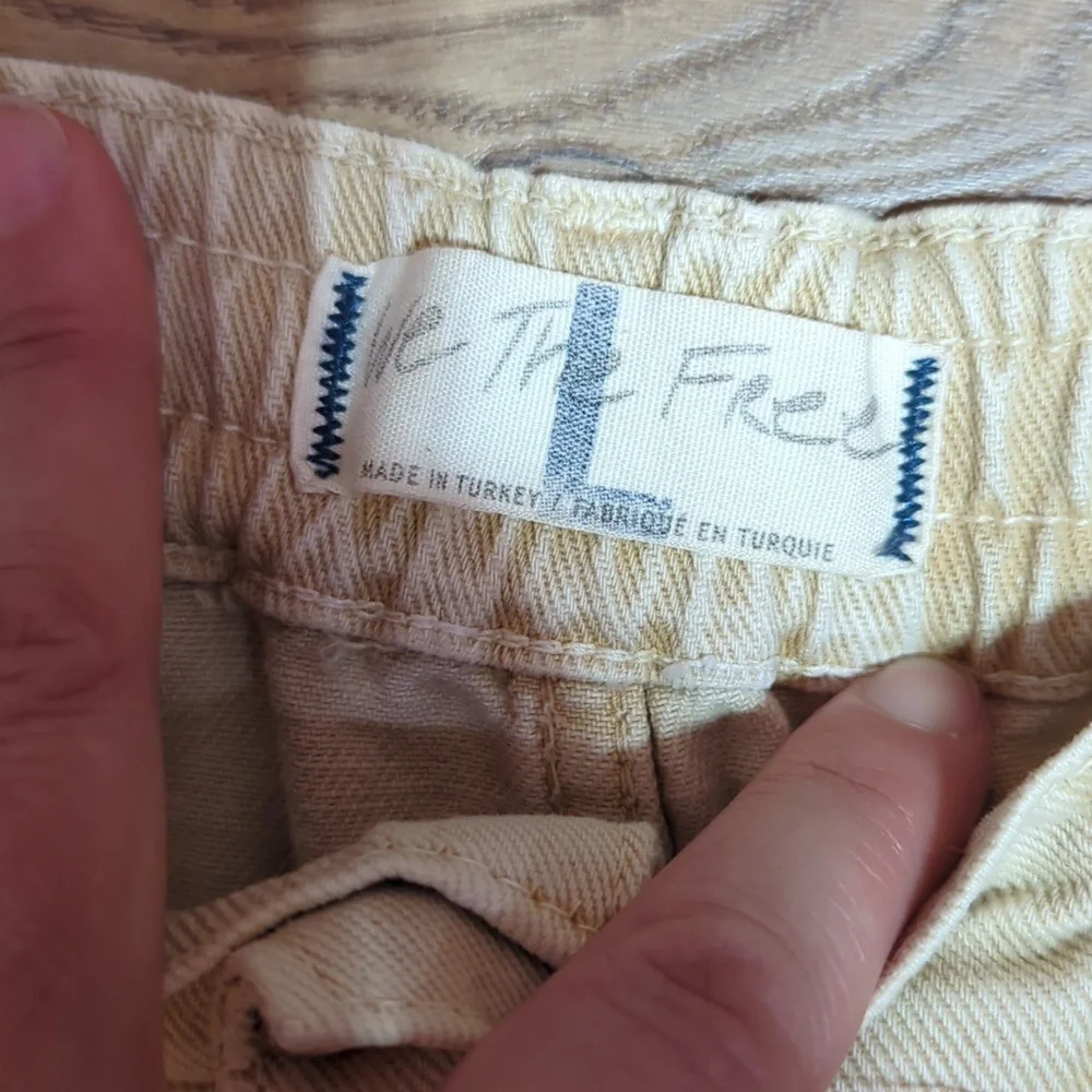 Free People Platoon Cargo Pants Khaki denim joggers jeans L - Picture 6 of 15